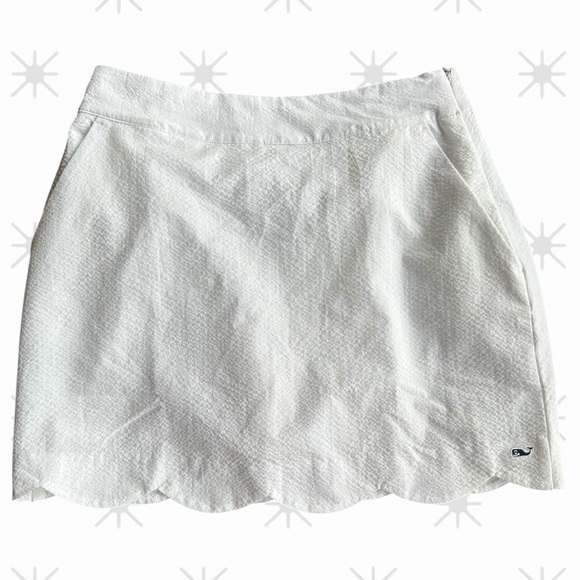 Vineyard Vines White Performance Scalloped Skort Size 2 - Picture 1 of 4